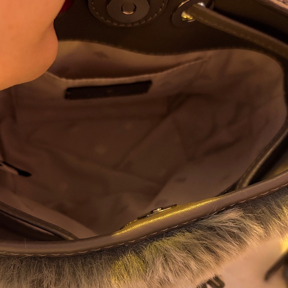 Kate Spade Gray Faux Fur Shoulder Bag - Picture 6 of 6